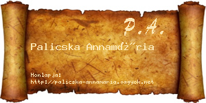 Palicska Annamária névjegykártya