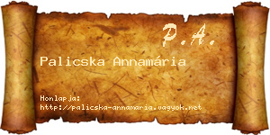 Palicska Annamária névjegykártya